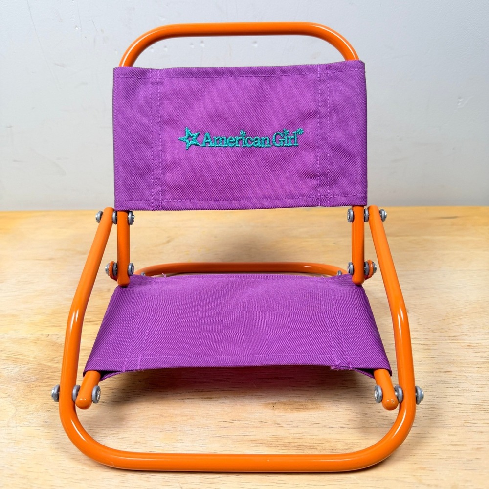 American Girl Doll Folding Beach Camping Chair Purple Camping Adventure Campfire